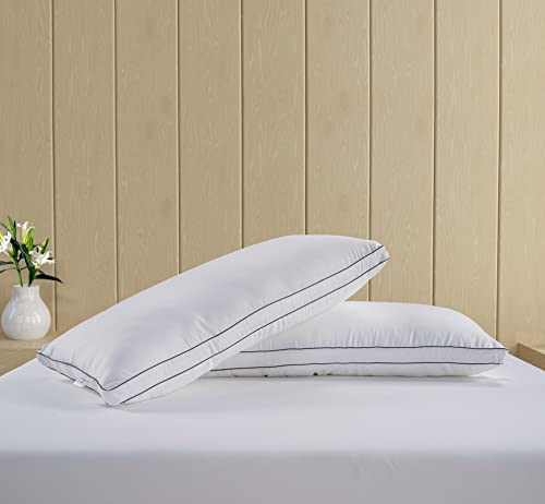 Bed Pillows King Size Set of 2 - Soft Gusseted Pillow for Sleepers Z7784