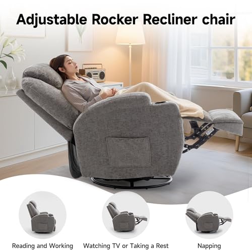 Rocking Recliner Chair with Massage and Heat for Adults H49678