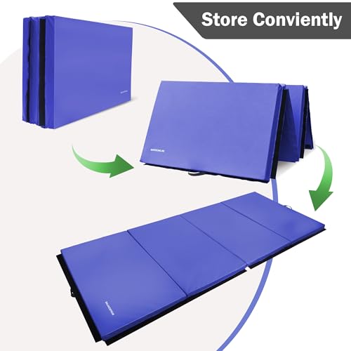 Folding Exercise Gymnastics Mat 4x10x3 Inch with Carrying Handles C40381