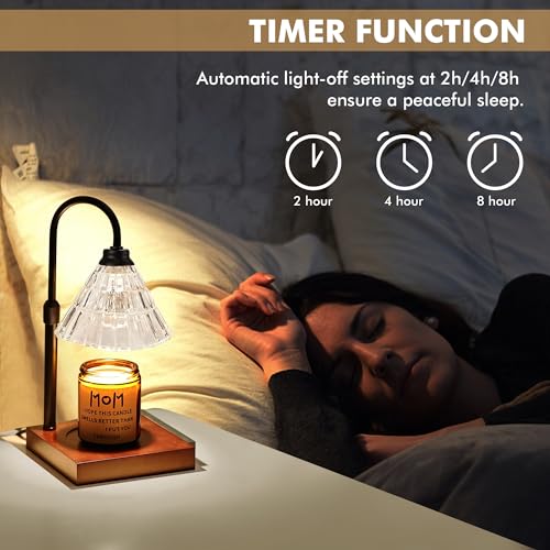 Candle Warmer Lamp with Timer, Dimmable, Height Adjustable for Jar Candles U2742
