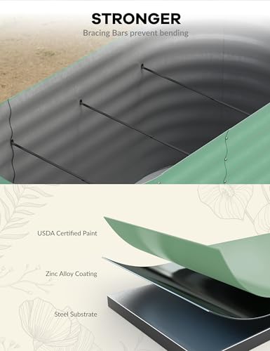 Galvanized Raised Garden Bed for Vegetables, Fruits and Flowers V33720