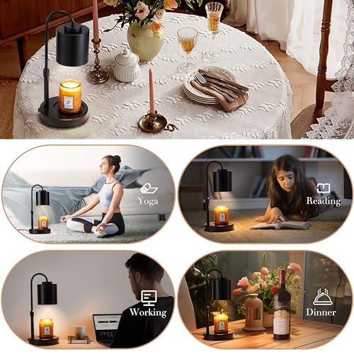 Candle Warmer Lamp with Timer, Dimmer, Adjustable Height for Jar Candles J305011