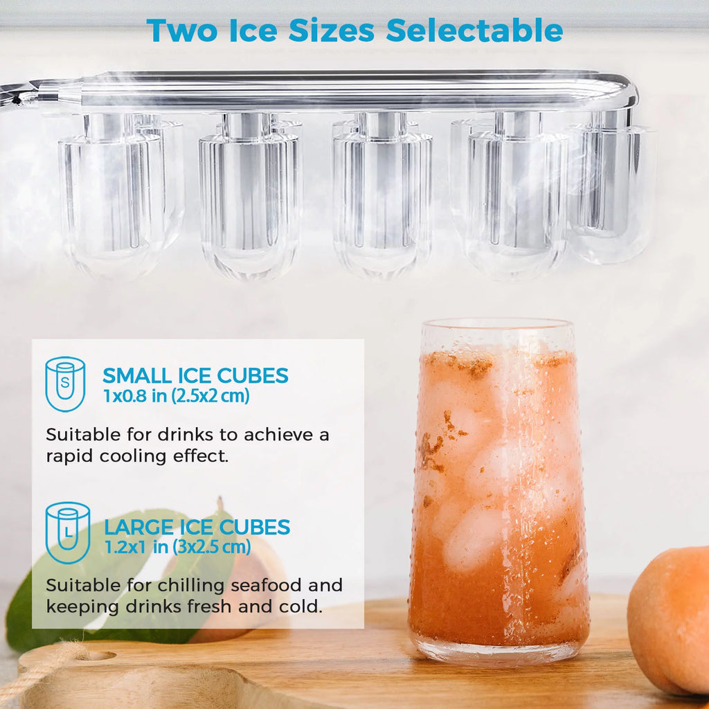 Ice Maker Countertop, Self-Cleaning, 26.5 lbs in 24 Hrs, Black R737