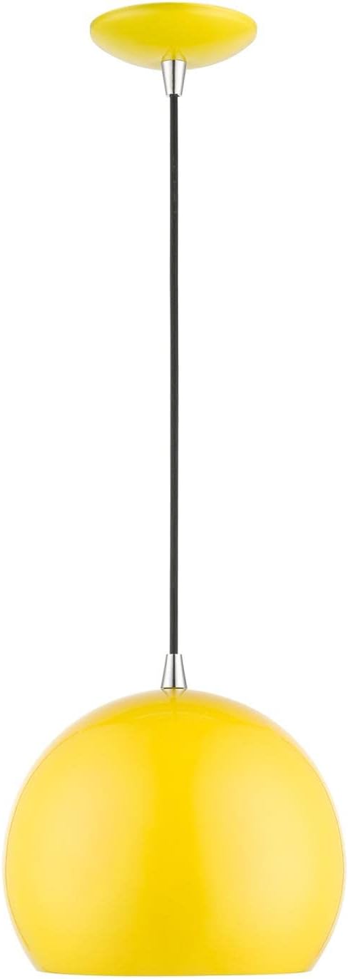 Globe Pendant Light, Industrial Style, 15 Inches Tall E369