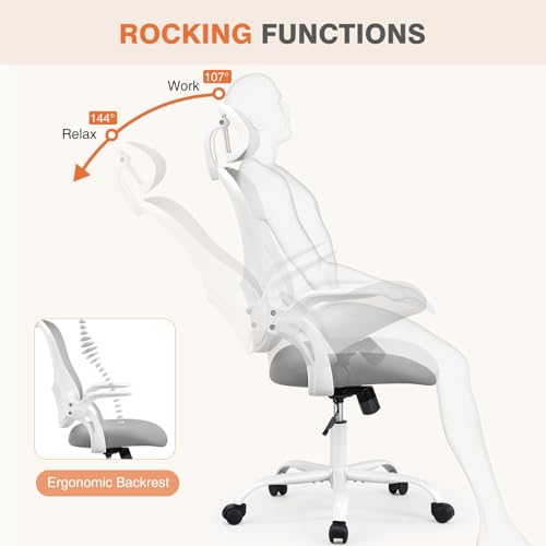 Ergonomic High-Back Mesh Rolling Desk Chair with Adjustable Headrest, Pink S9181
