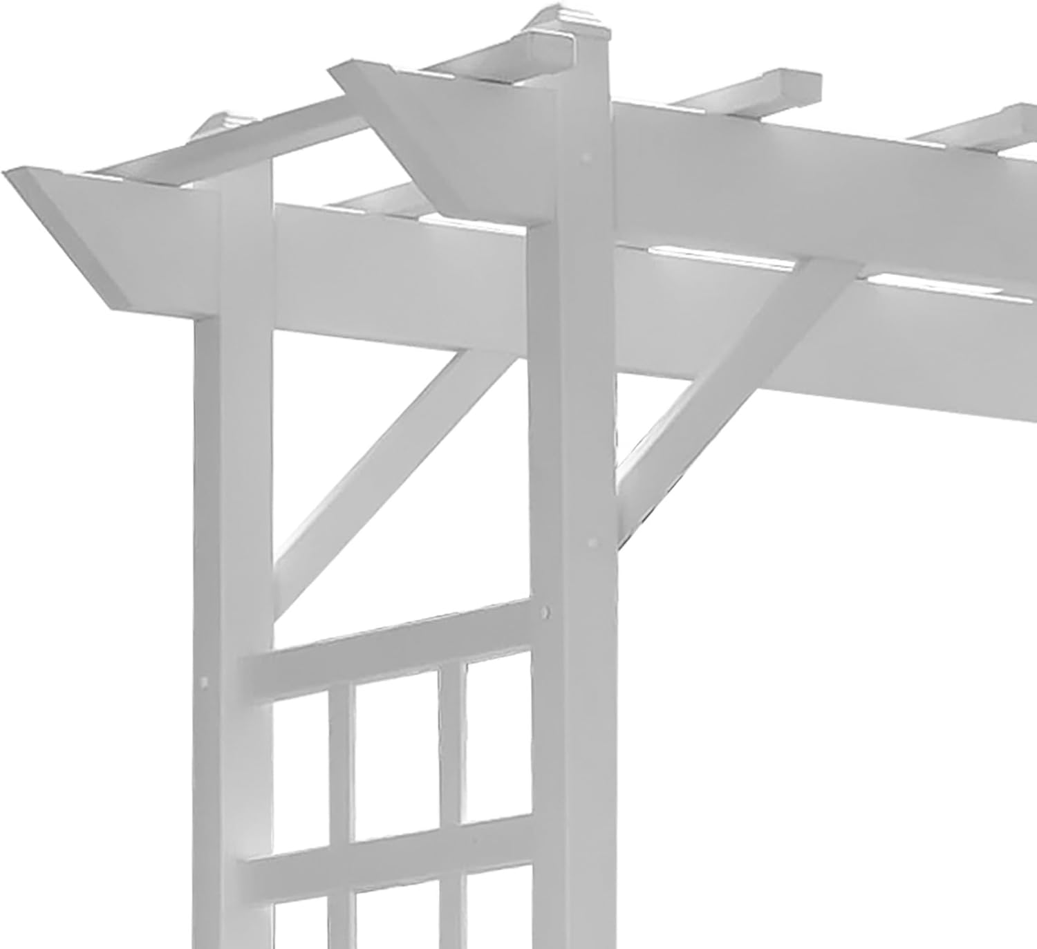 PVC Patio Garden Arch with Lattice Trellis for Climbing Plants, White C7329