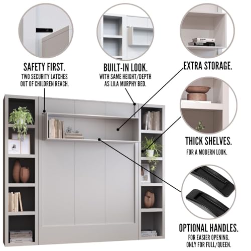 Queen Murphy Wall Bed with Two Bookshelves Z468