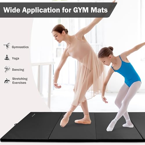 Folding Exercise Gymnastics Mat, 4x8x2 Inch, with Carrying Handles P466