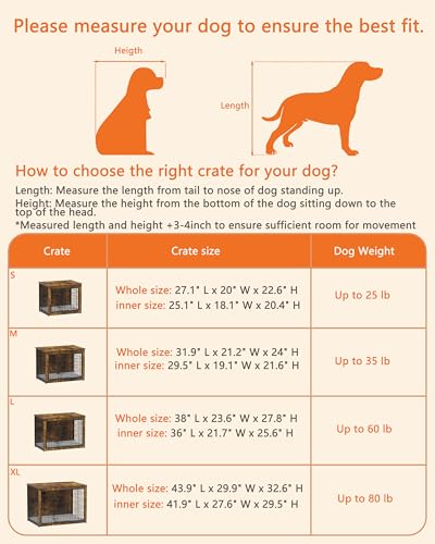 Dog Crate Furniture with Cushion, Heavy-Duty Metal Mesh, Wooden End Table with Double Doors, Indoor Kennel for Small Breed, Grey M3321