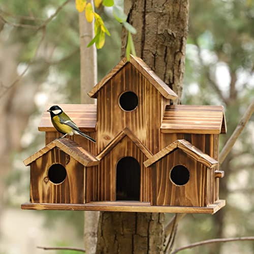 Handmade Wooden Bird House for Outdoor Backyard Decor Q128