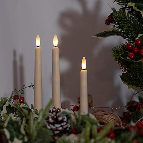 Flameless Taper Candles with Remote & Timer, 8 Inch Warm White, Battery Operated R444