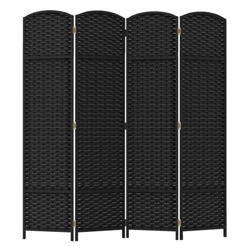 4 Panel Room Divider Screen 5.6 Ft Tall Folding Privacy Partition H959002