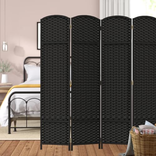 4 Panel Room Divider Screen 5.6 Ft Tall Folding Privacy Partition H959002