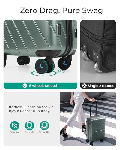 Carry On Luggage 22x14x9 with TSA Lock, Hardside Spinner Suitcase 20 Inch J7440