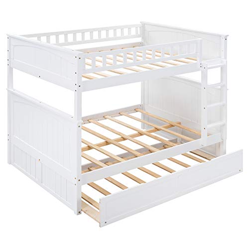 Twin Over Full Bunk Bed with Slide and Stairs for Kids I642