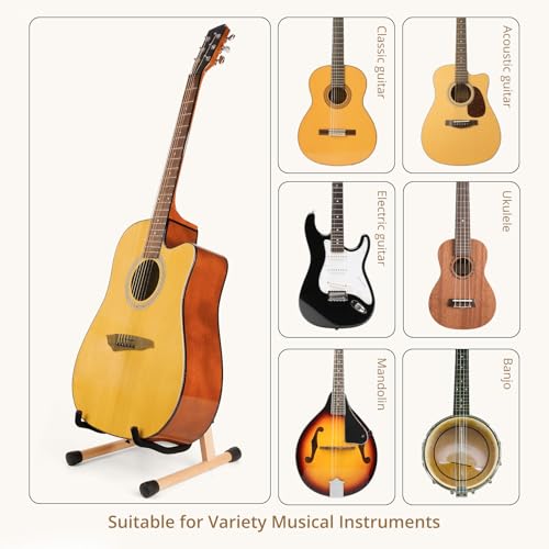 Wood Guitar Stand Foldable for Acoustic Electric Bass V5101