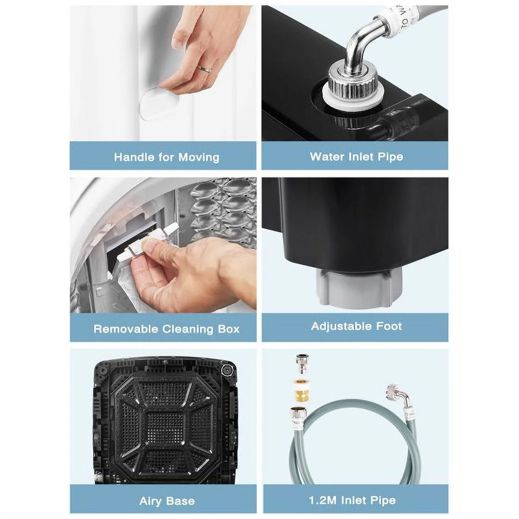 Portable Washing Machine, Compact Washer with Drain Pump, 11lbs Capacity U437529