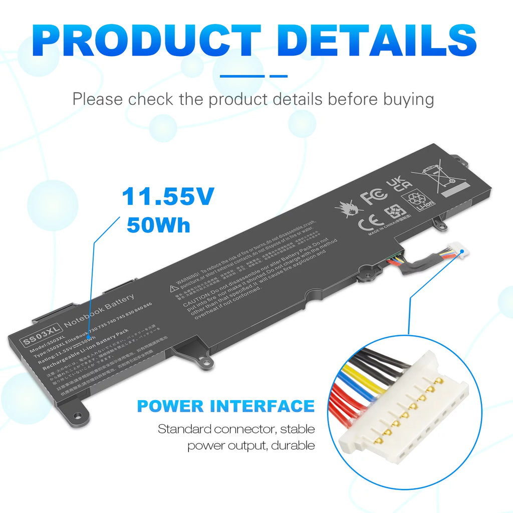 Battery for HP EliteBook 735 745 830 840 G6 Series C145660