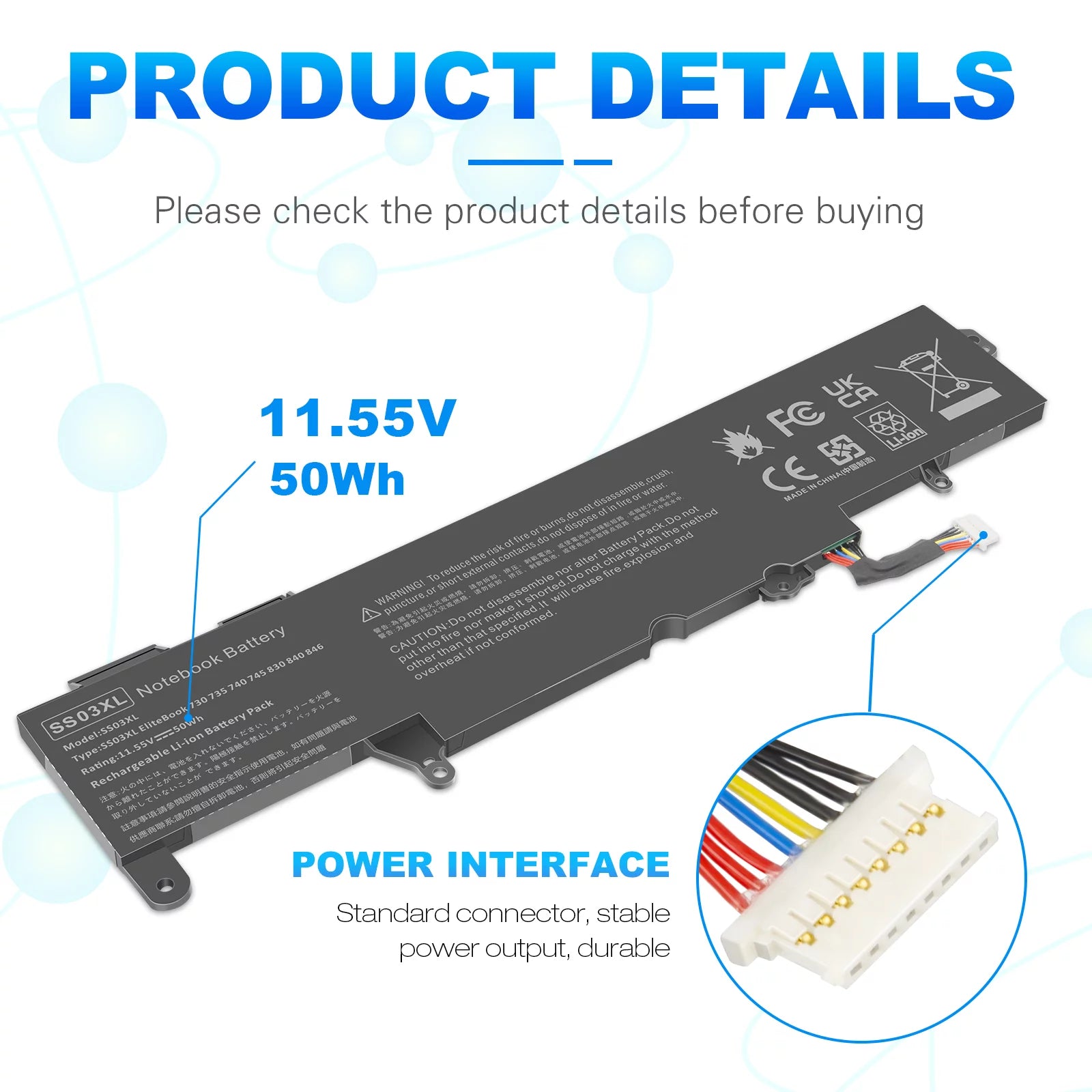 Battery for HP EliteBook 735 745 830 840 G6 Series C145660
