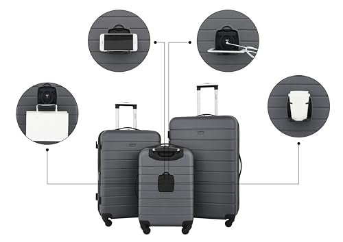 Smart Luggage Set with Cup Holder and USB Port, 20-Inch Carry-On D90568