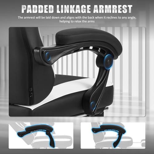 Ergonomic Leather Gaming Chair with Footrest and Lumbar Support B869