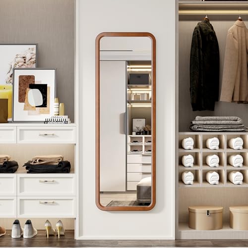 63"x18" Wooden Full Length Mirror, Standing Floor Mirror for Bedroom F624