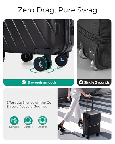 Carry On Luggage 22x14x9 with TSA Lock, Hardside Spinner Suitcase 20 Inch J7440