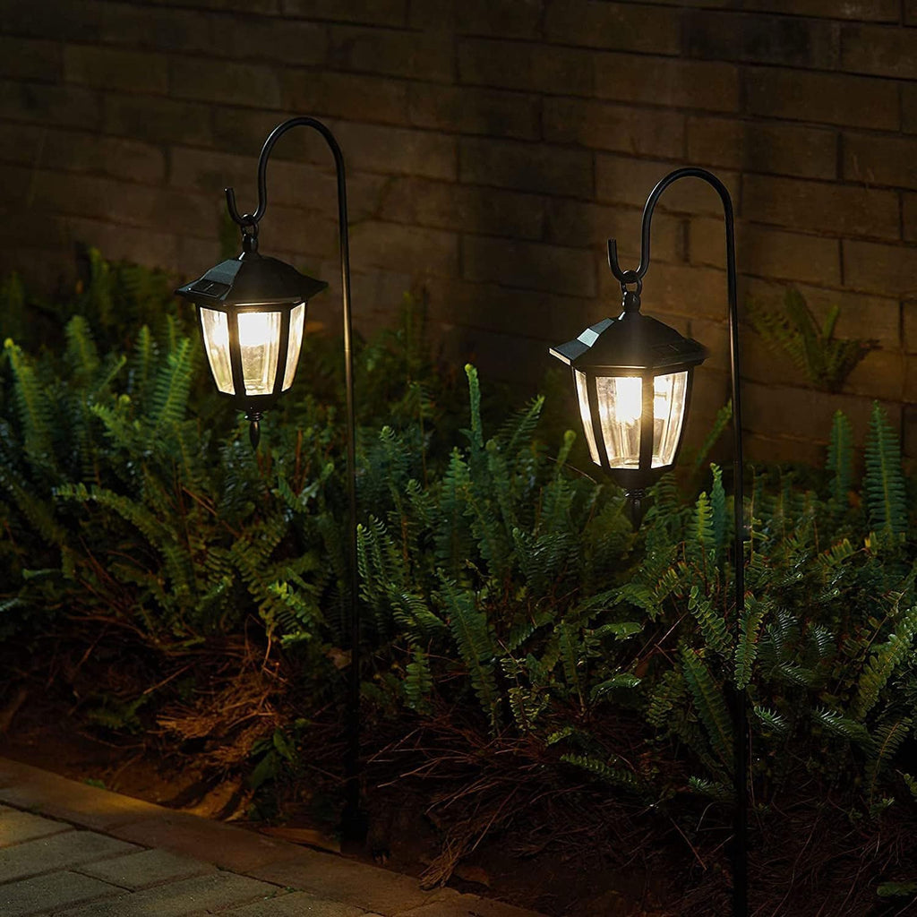 Solar Shepherd Hook with Hanging Lantern for Garden Path N7148