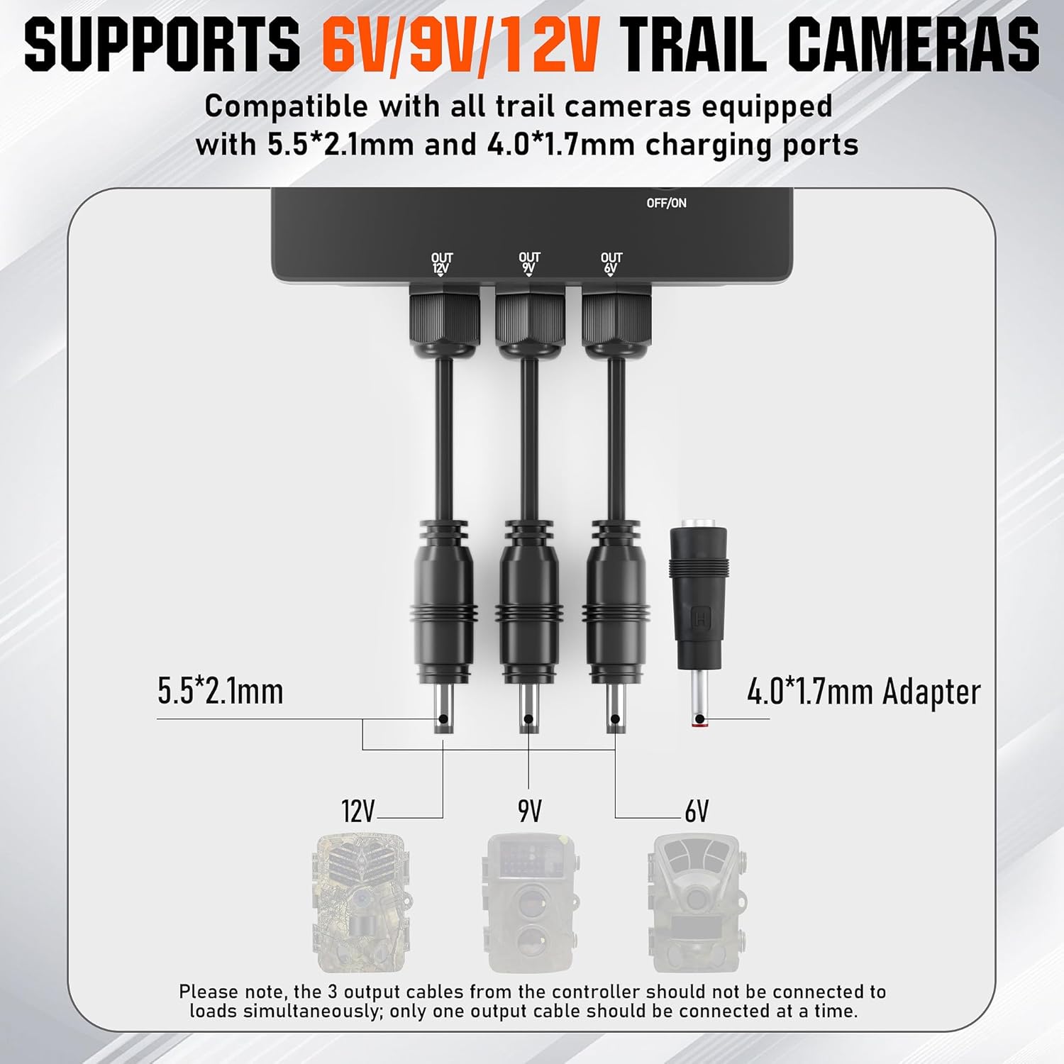 Solar Panel for Trail Camera with 7500mAh Battery and 6V/9V/12V Output J3760