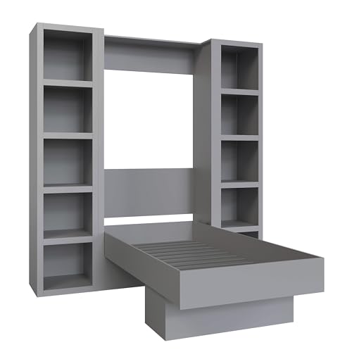 Queen Murphy Wall Bed with Two Bookshelves Z468