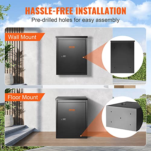 Extra Large Wall Mounted Lockable Parcel Drop Box, Galvanized Steel, Waterproof V627