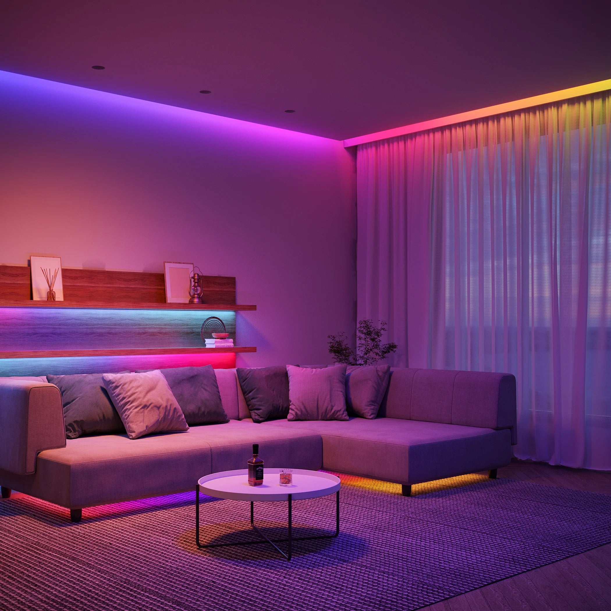 Wi-Fi RGBIC LED Strip Lights for Bedroom, App Control, Music Sync Q1154