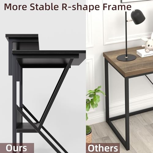 Small Desk with Adjustable Monitor Stand for Small Spaces, Grey G4959