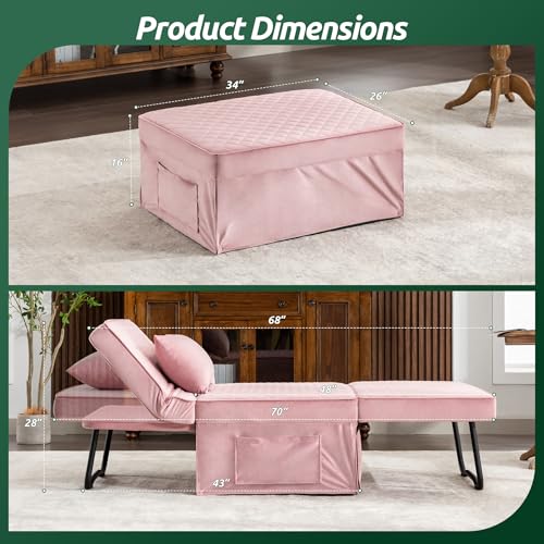 Folding Sofa Bed with Adjustable Backrest, Dark Grey Q8430