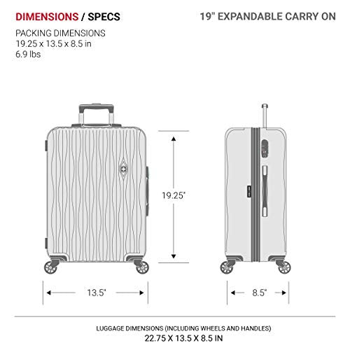 Expandable Hardside Luggage with Spinner Wheels and TSA Lock, Carry-On 19-Inch X51908