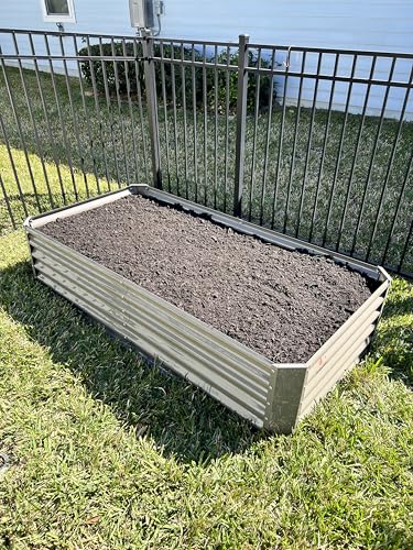 Galvanized Raised Garden Bed Oval Metal Planter Box for Vegetables Flowers U63502