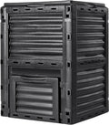 VEVOR Garden Compost Bin 80 Gallon, BPA Free Composter, Large Capacity Outdoor Composting Bin with Top Lid and Bottom Door, Easy Assembling, Lightweight, Fast Creation of Fertile Soil