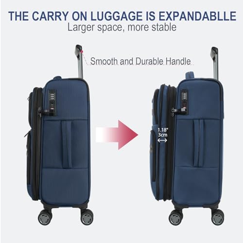 Softside Expandable Carry On Luggage with Spinner Wheels and TSA Lock B846