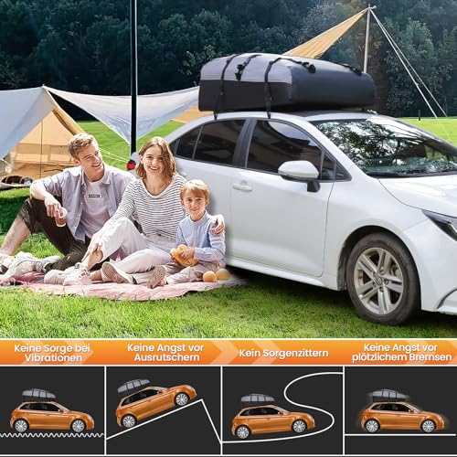 Car Roof Bag Cargo Carrier 20 Cubic, Waterproof with Strap and Anti-Slip Mat O493