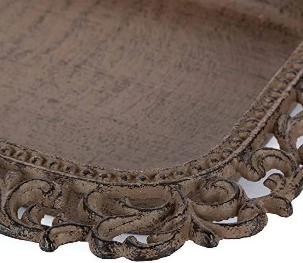 Ceramic Butter Dish with Metal Acanthus Leaf Design X73179