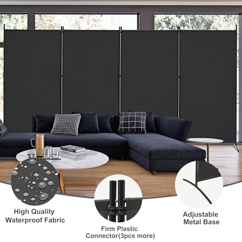3 Panel Room Divider Folding Partition Privacy Screens, Freestanding Fabric Panel, 102" W x 71" H S7520