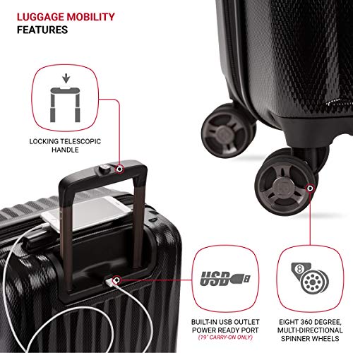 Expandable Hardside Luggage with Spinner Wheels and TSA Lock, Carry-On 19-Inch X51908