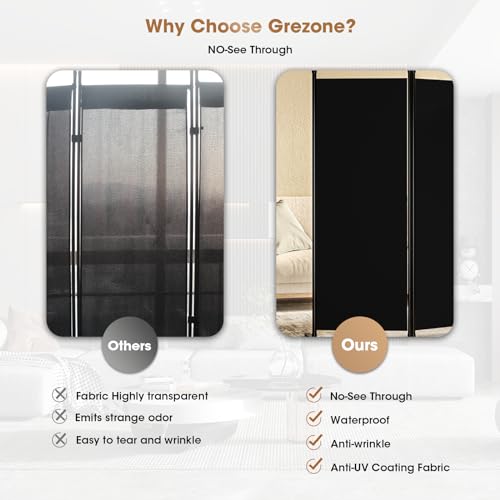 Room Divider, 6-Panel Folding Privacy Screen, Freestanding Partition G607