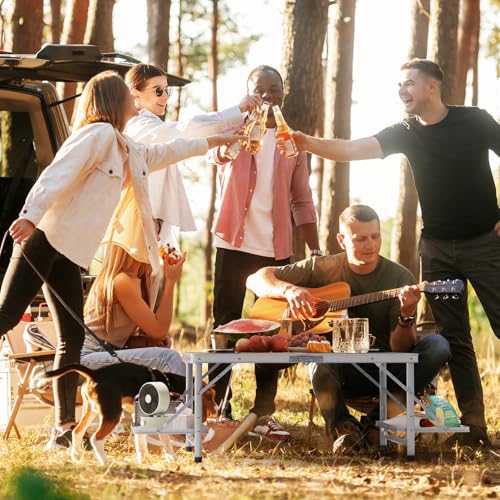 Folding Camping Table Small 2ft, Portable with Extra Space, Aluminum V581