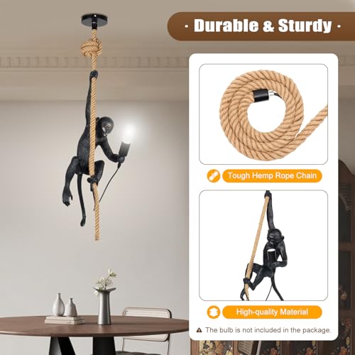 Monkey Pendant Light, Industrial Retro Ceiling Lamp for Dining Room S817