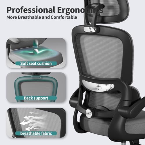 Ergonomic Mesh Office Chair with Wheels, High Back, 330 LBS Capacity A84765