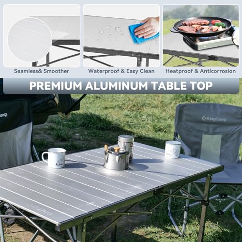 Folding Camping Table Aluminum Roll Up Portable Picnic Table Q486920