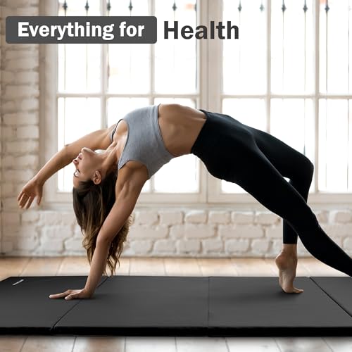 Folding Exercise Gymnastics Mat, 4x8x2 Inch, with Carrying Handles P466