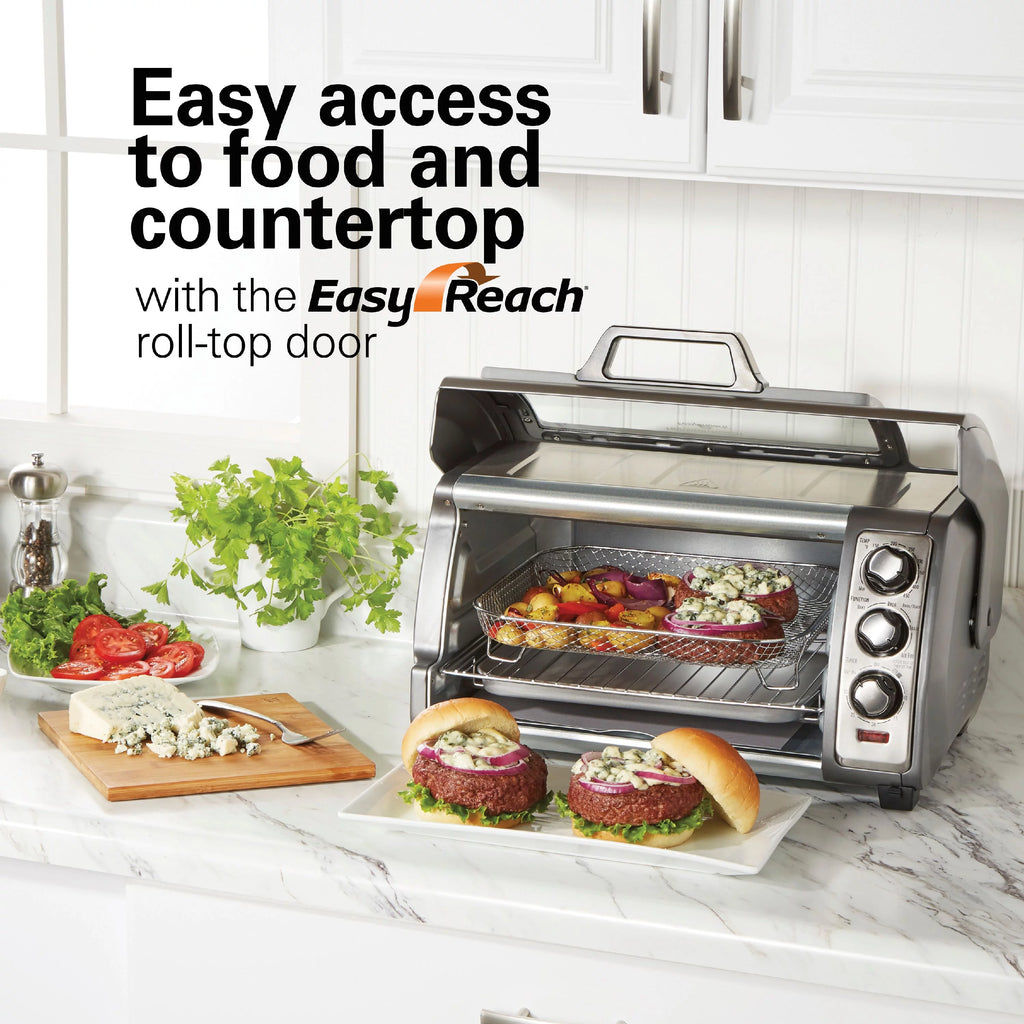 Air Fryer Toaster Oven with Easy Reach Door, 6 Slice Capacity, Stainless Steel M561918