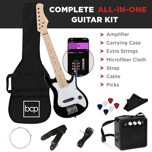 30in Kids Electric Guitar Beginner Starter Kit with Amplifier, Strap, Gig Bag, Picks J4176
